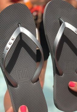 Monaco Luxury Crystal Flip Flops in Silver