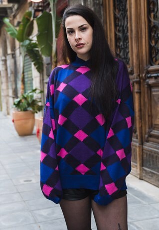 VINTAGE WOOL JUMPER MULTICOLOR VERSUS '90VERSACE COD 13-49