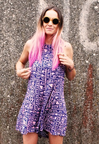 GRAPHIC PRINT DUNGAREE PLAYSUIT
