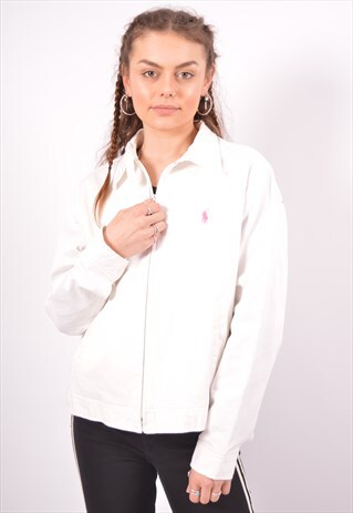 VINTAGE RALPH LAUREN HARRINGTON JACKET WHITE