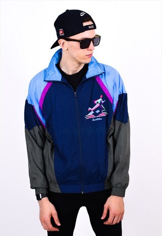 LOTTO VINTAGE 90S COLOUR BLOCK SHELL BOMBER JACKET