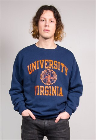 90'S VINTAGE CHAMPION BLUE UNIVERSITY VIRGINIA SWEATSHIRT