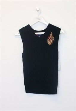 Vintage Chaps knitted sweatshirt in black. Best fits XXS