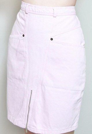 VINTAGE 1990'S BABY PINK DENIM PENCIL SKIRT