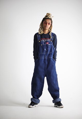 VINTAGE DICKIES LONG DENIM DUNGAREES / OVERALLS