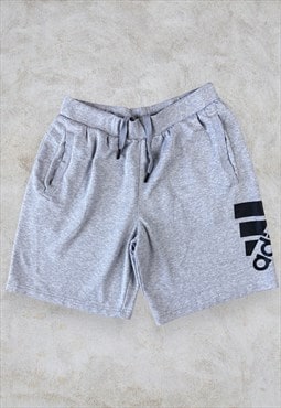 Adidas Grey Jogger Shorts Sweat Climalite Cotton Medium