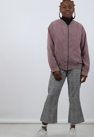 VINTAGE LARGE PURPLE LIGHTWEIGHT BOMBER JACKET