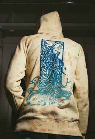 PULLOVER HOODIE CORAL SAND MANGA BACKPRINT (DROWNED GIRL)