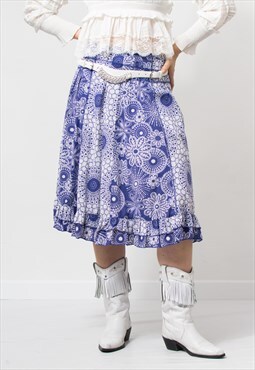 Vintage printed floral skirt midi