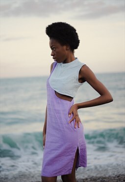 Two Tone Linen Dress