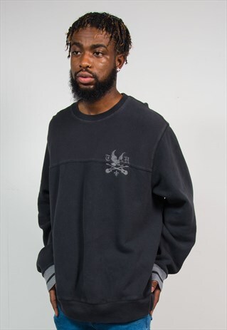 TOMMY HILFIGER 90'S BLACK CREW NECK SWEATSHIRT