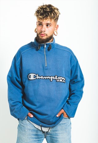 VINTAGE 80S CHAMPION 1/4 ZIP SWEATSHIRT / S5494