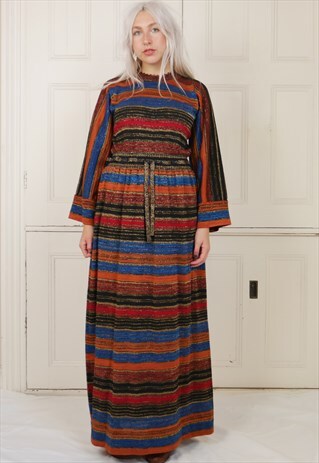 70S MULTI COLOUR MAXI DRESS