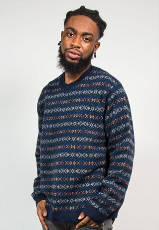 VINTAGE FAIRISLE PATTERN KNIT JUMPER