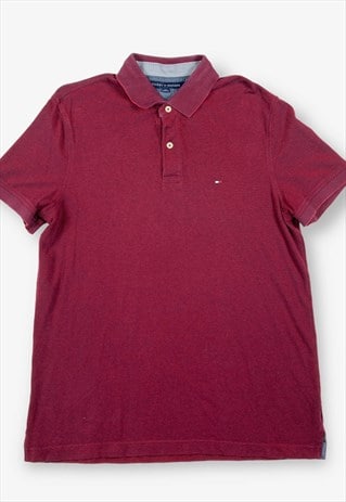 Vintage tommy hilfiger polo shirt burgundy large BV15922