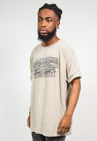 HARLEY DAVIDSON 90'S BEIGE T-SHIRT