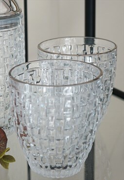 Luxury Cocktail Glass Tumblers with Silver Edge