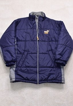 Vintage 90s OG Puma King Navy Grey Padded Coat Jacket 