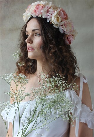 LARGE PASTEL FLOWER HEADPIECE