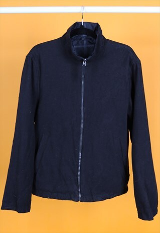 VINTAGE FLEECE JACKET BLACK WITH A ZIP