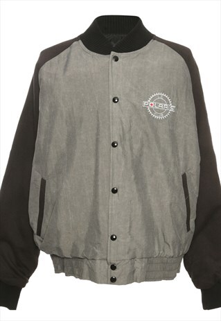 BEYOND RETRO VINTAGE BUTTON FRONT BLACK & GREY POLARIS JACKE