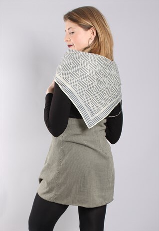 VINTAGE 80S GEOMETRIC PATTERNED SCARF