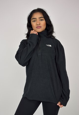 VINTAGE 90'S THE NORTH FACE BLACK 1/4 ZIP FLEECE