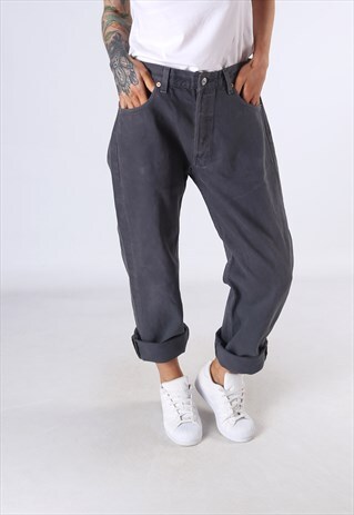 LEVIS 501'S DENIM JEANS BOYFRIEND HIGH WAISTED UK 14 (4AD)