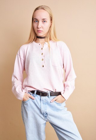 90'S RETRO MINIMALIST OVERSIZED KNIT NEUTRAL JUMPER TOP