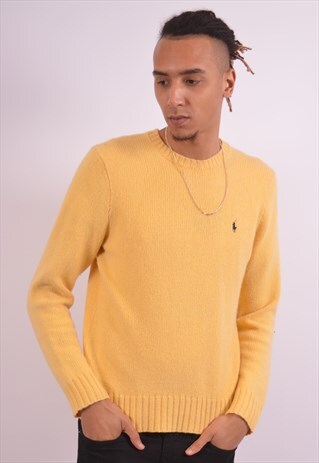 VINTAGE POLO RALPH LAUREN JUMPER SWEATER YELLOW