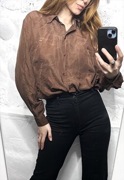 Brown Lightweight Vintage Classy Shirt / Blouse 