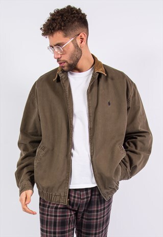 RALPH LAUREN ZIP JACKET WITH CORD COLLAR