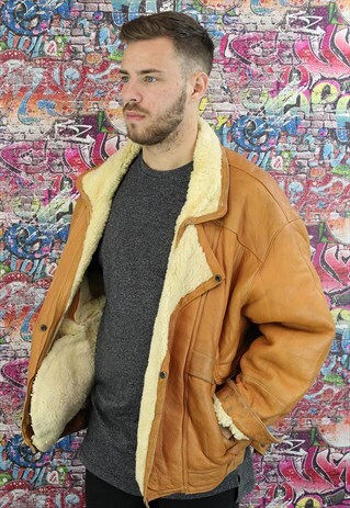VINTAGE AVIATOR/FLYING JACKET. SHEARLING SHEEP SKIN. UNISEX.