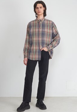 Vintage Multi Colour Checkered Long Sleeve Shirt