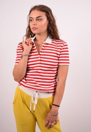 VINTAGE DOLCE & GABBANA POLO SHIRT STRIPES RED