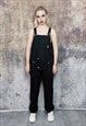 CARGO POCKET DUNGAREES WORK WEAR DENIM OVERALLS IN BLACK