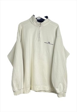 Vintage Sergio Taccini 1/4 zip Sweatshirt in White XL