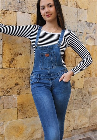 BLUE LONG DUNGAREES