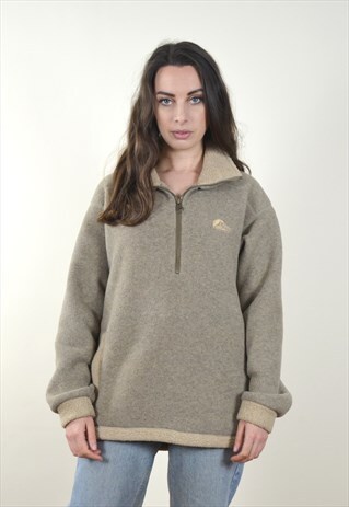 00S VINTAGE BROWN LOWE ALPINE 1/4 ZIP SHERPA LINED FLEECE
