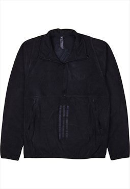Vintage 90's Adidas Fleece Jumper Quater Zip Black Small