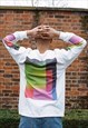 LONG SLEEVED WHITE T-SHIRT WITH LIGHT LEAK PRINT