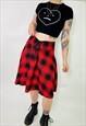 VINTAGE GRUNGE 00S Y2K TARTAN LACE UP SKIRT