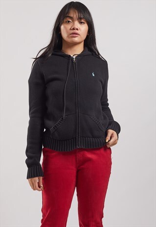 VINTAGE RALPH LAUREN KNITTED ZIP-UP HOODIE