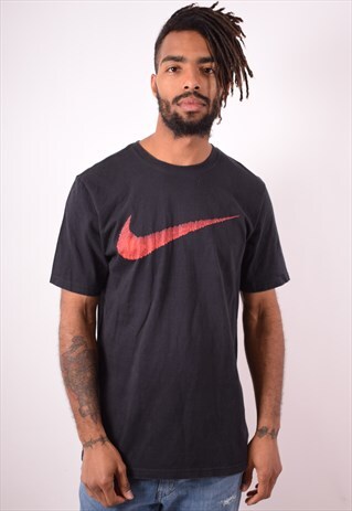 NIKE MENS VINTAGE T-SHIRT TOP LARGE BLACK 90S