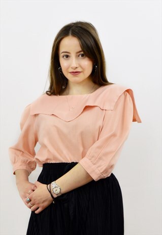 VINTAGE 90S PASTEL PINK SAILOR COLLAR BLOUSE