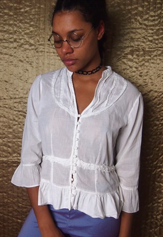 WHITE BLOUSE TOP