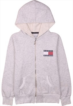 Vintage 90's Tommy Hilfiger Hoodie Full Zip Up Grey Small