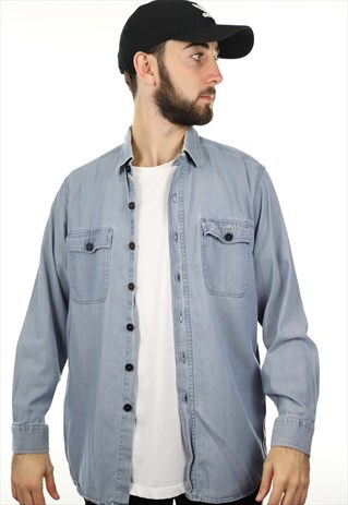 VINTAGE LACOSTE DENIM LONG SLEEVE SHIRT