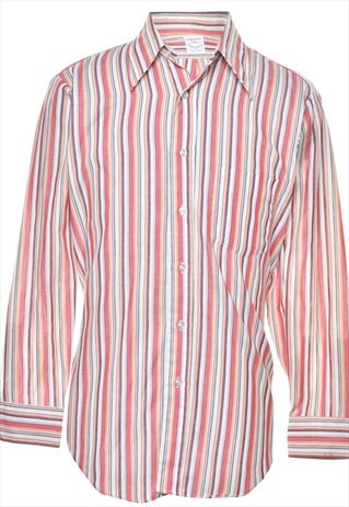 BEYOND RETRO VINTAGE STRIPED MULTI-COLOUR ARROW SHIRT - L
