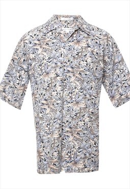 Pierre Cardin Leafy Print Hawaiian Shirt - L
